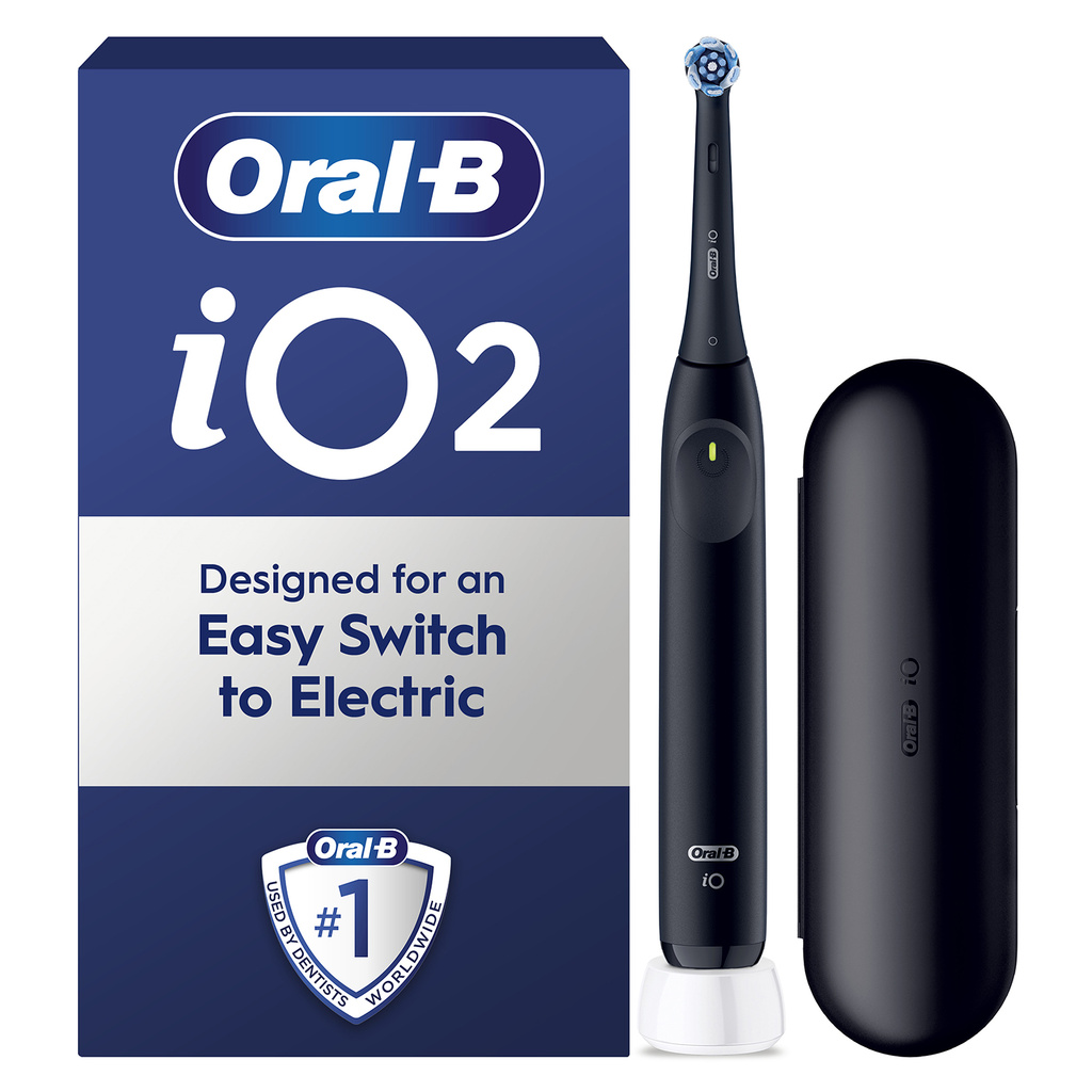 Eltandborste iO2 Black Limited Edition med resefodral