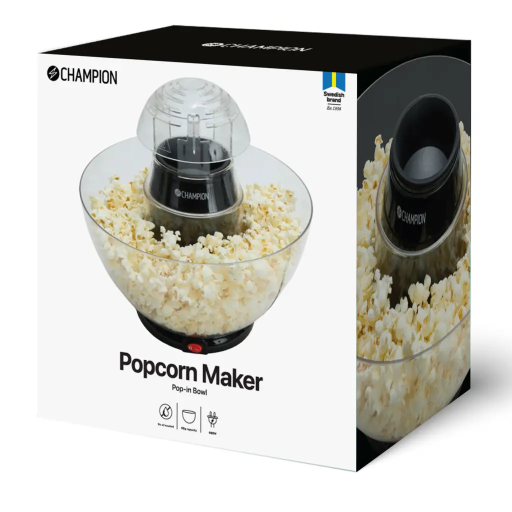 Popcornmaskin Pop-in-bowl PCM300 Svart Metallic