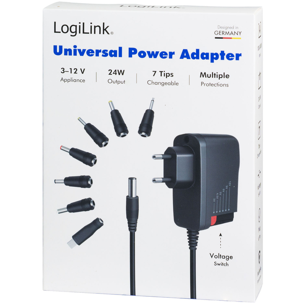 Nätadapter 230V-> 3-12V 2A 24W