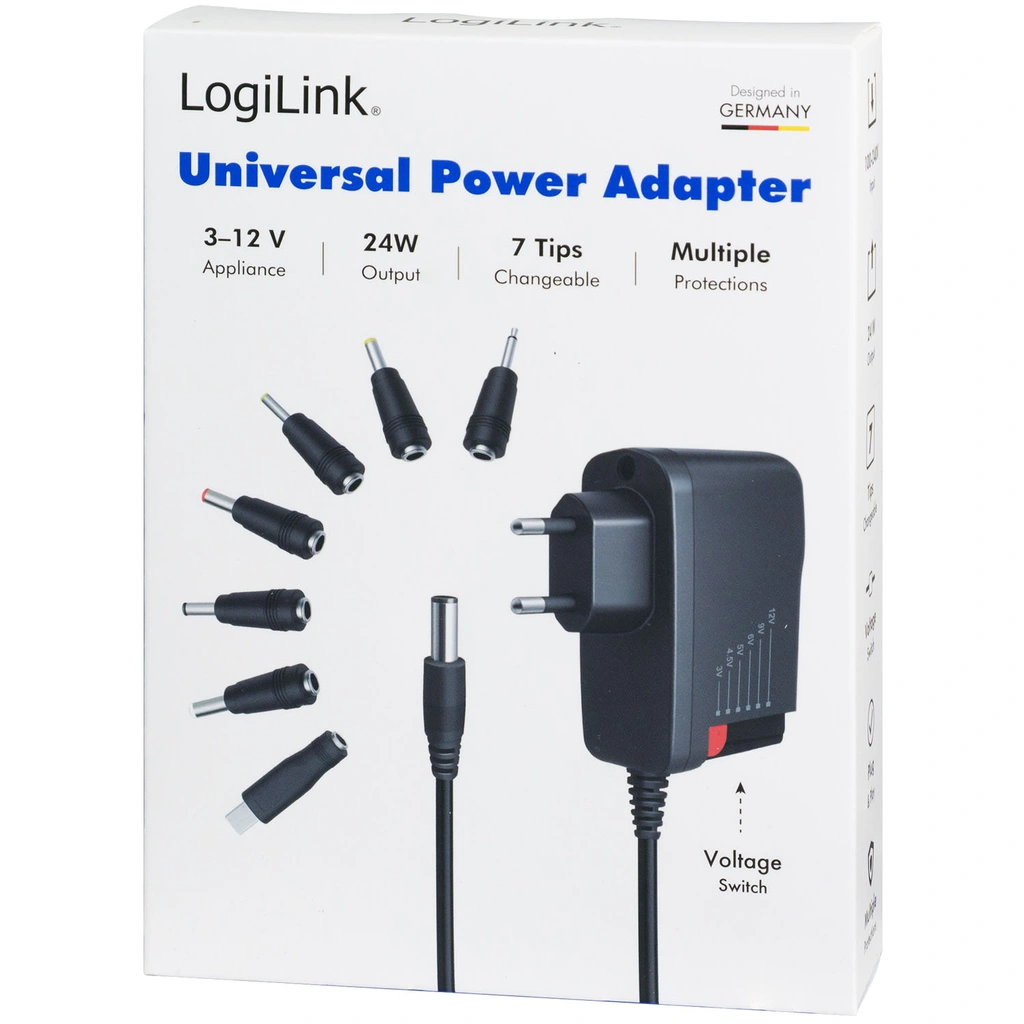 Nätadapter 230V-> 3-12V 2A 24W