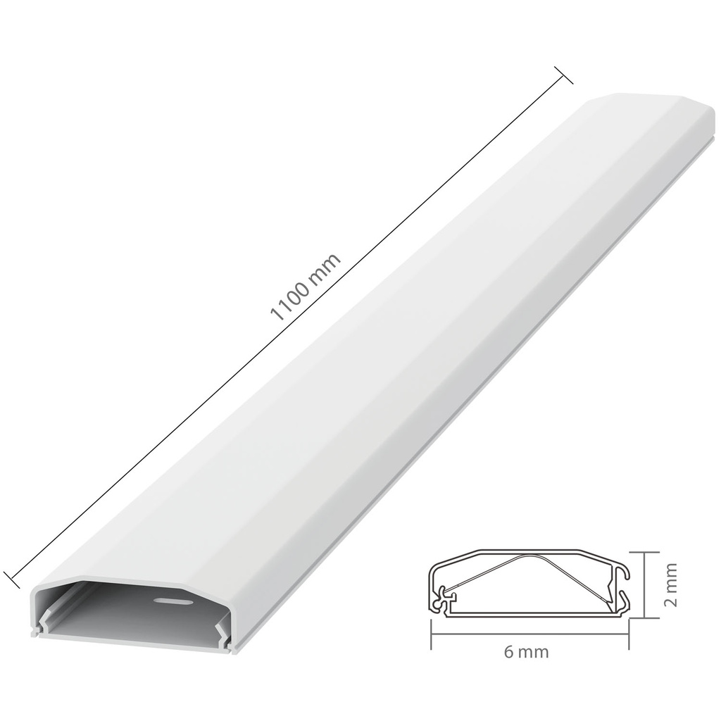 Kabelkanal 75x6x2 cm Plast Vit