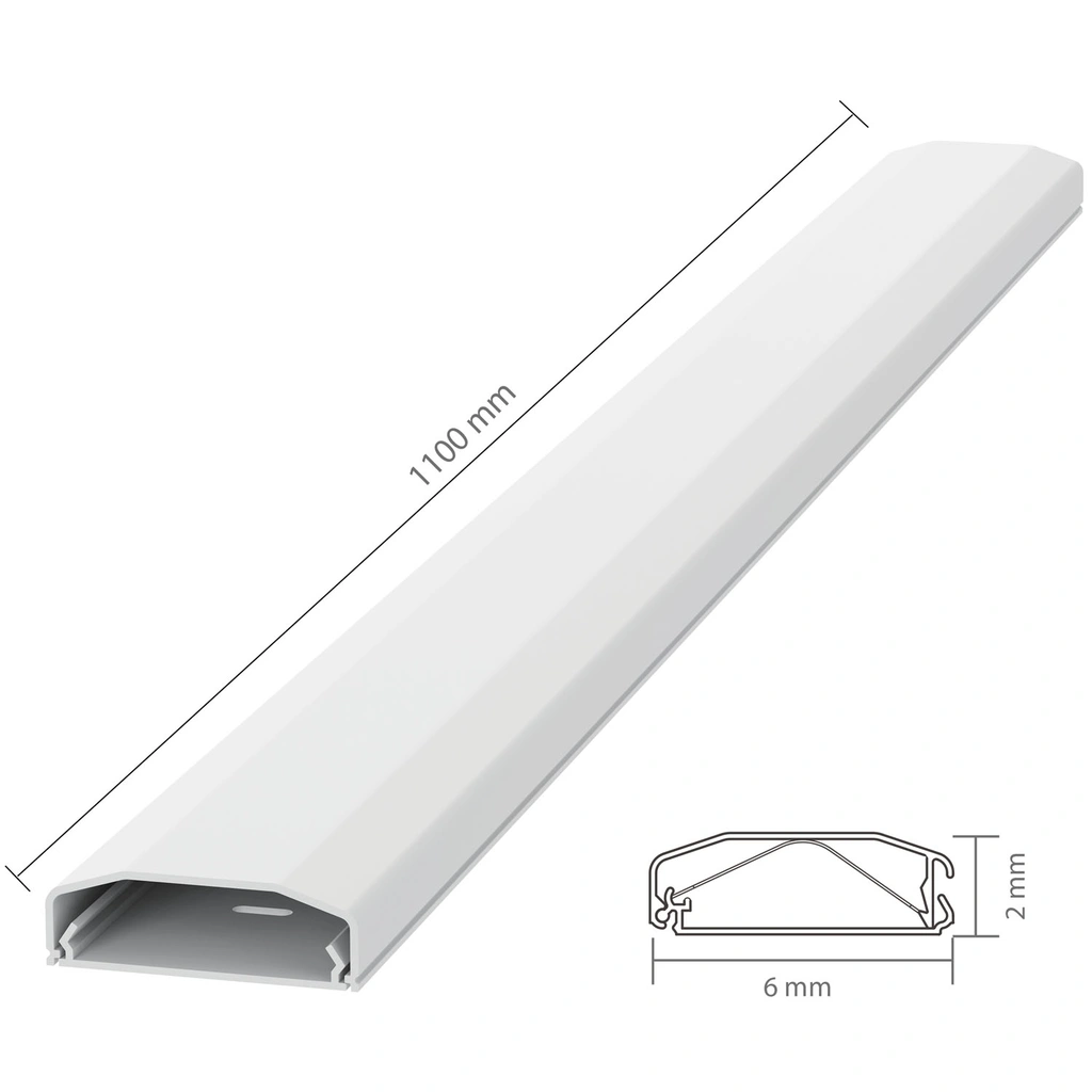 Kabelkanal 75x6x2 cm Plast Vit