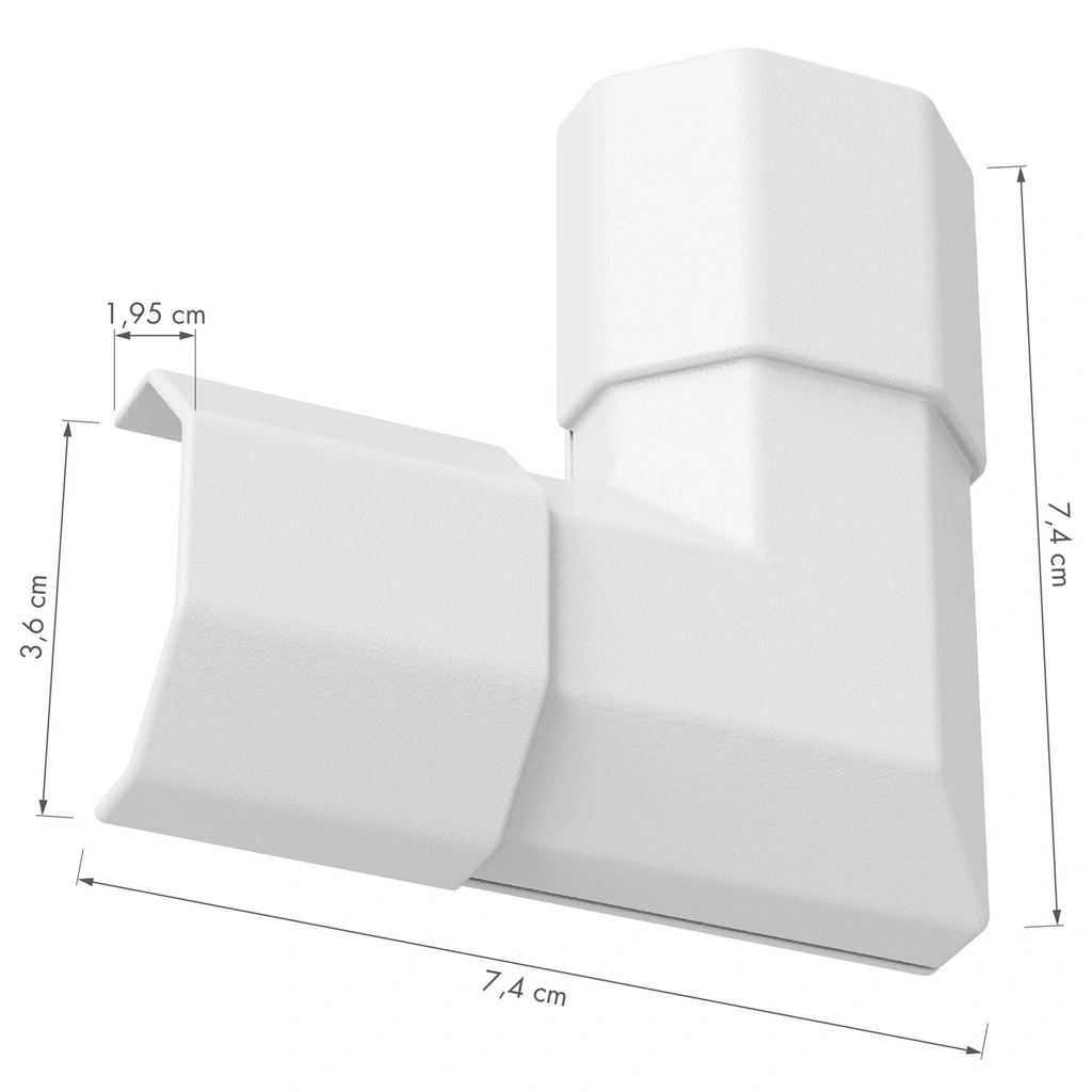 Kabelkanal Vinkel 90° Plast Vit