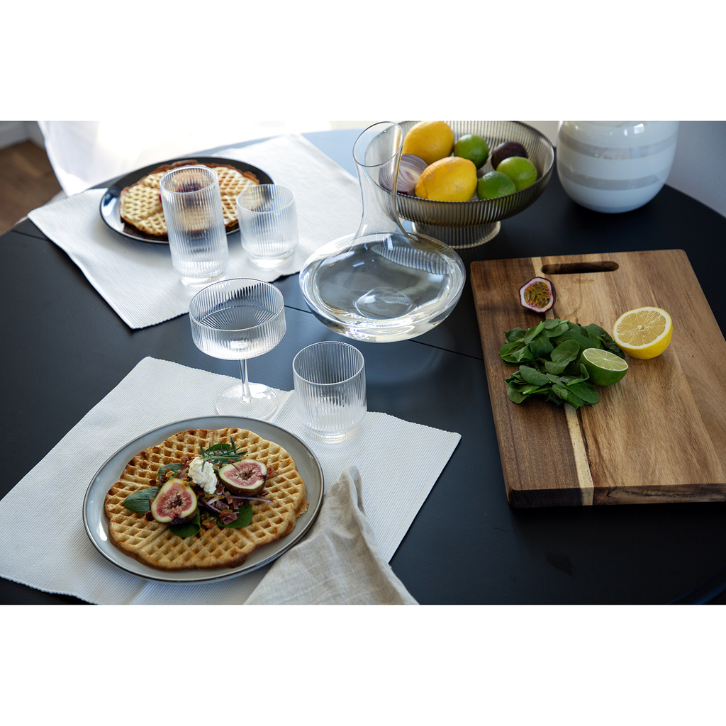 Serving bowl ribbed champagne 26 cm