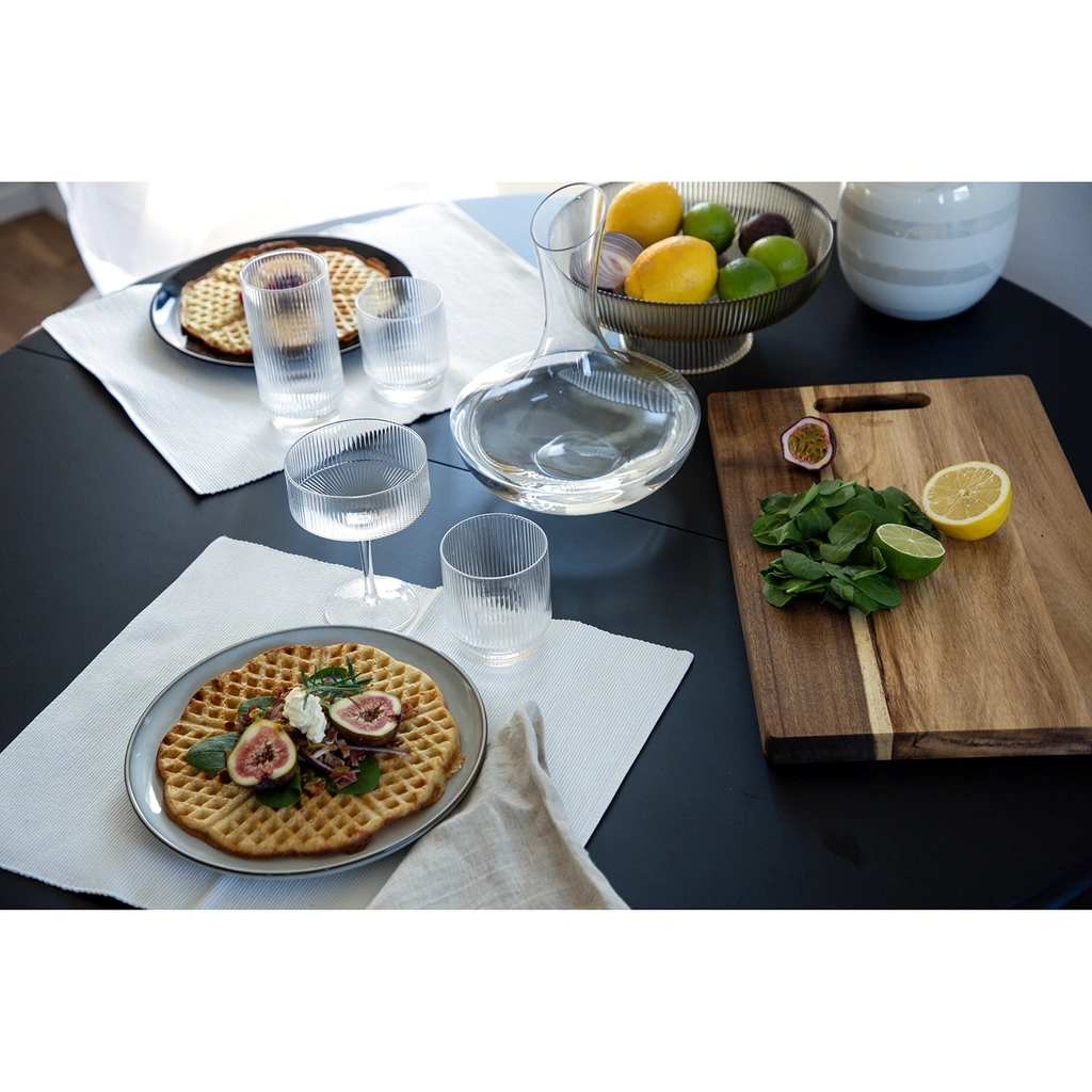 Serving bowl ribbed champagne 26 cm