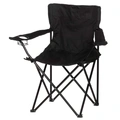 Campingstol med flaskhållare Svart