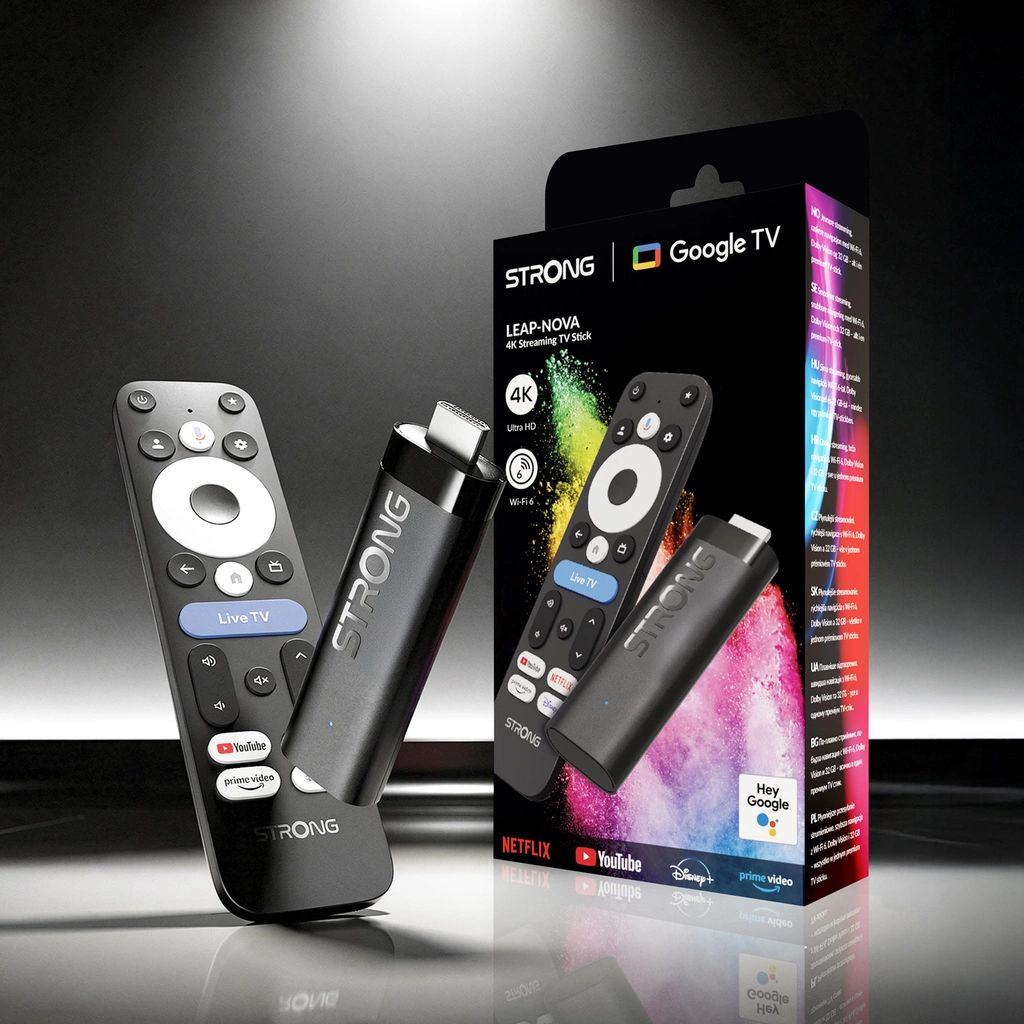 TV-sticka 4K WiFi Google TV LEAP-NOVA  Svart