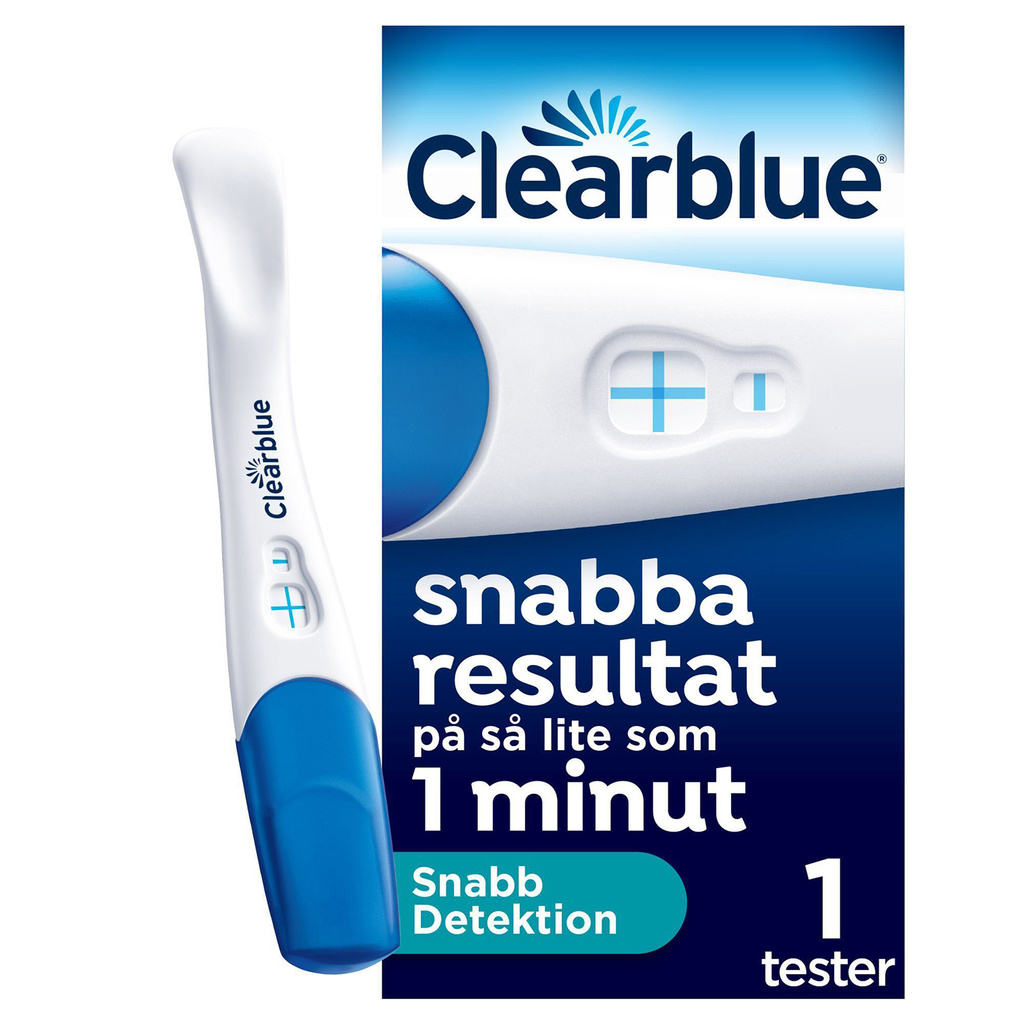 Graviditetstest, snabb detektion, resultat så snabbt som efter 1 minut, 1 test