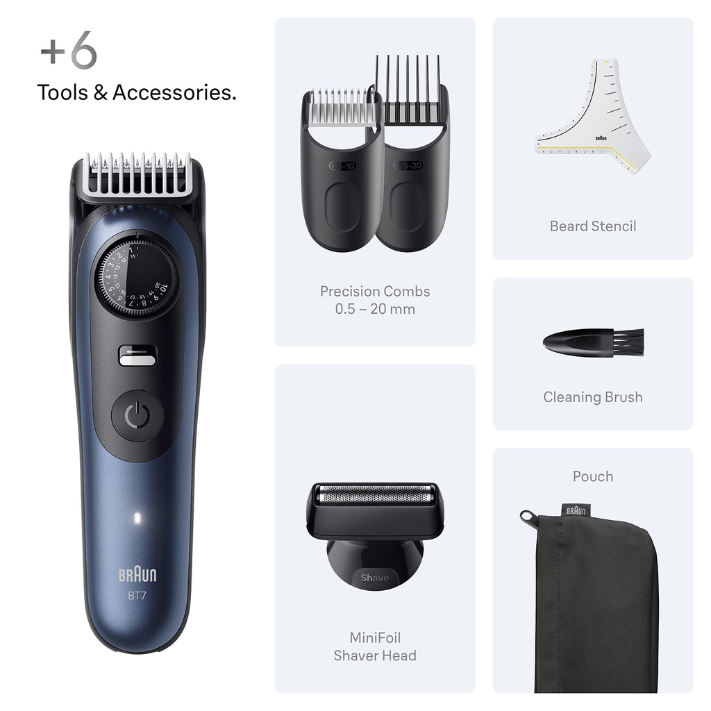 Skäggtrimmer BT7520 +6 Barberverktyg