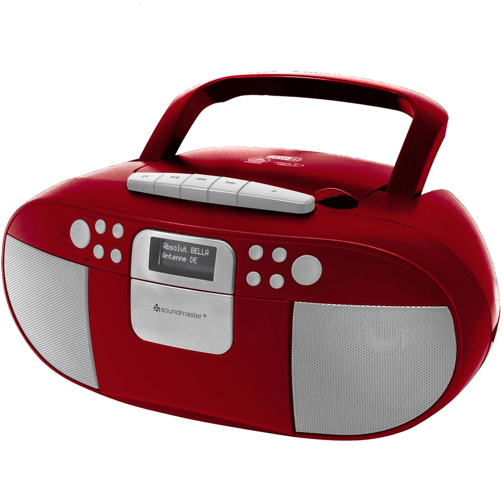 Boombox CD/MP3 DAB+/FM-radio Kassett USB SCD7800RO Röd