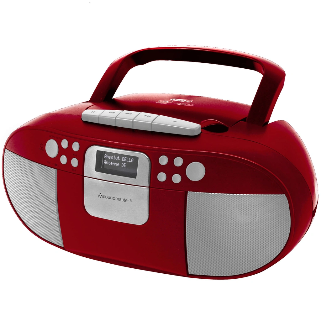 Boombox CD/MP3 DAB+/FM-radio Kassett USB SCD7800RO Röd