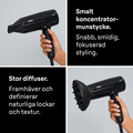 Hårfön DC 2200W 3värme & 2hastighetslägen + 2 tillbehör