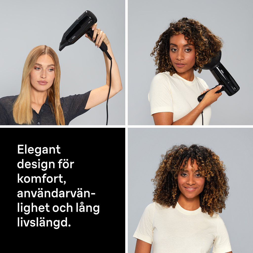 Hårfön DC 2200W 3värme & 2hastighetslägen + 2 tillbehör
