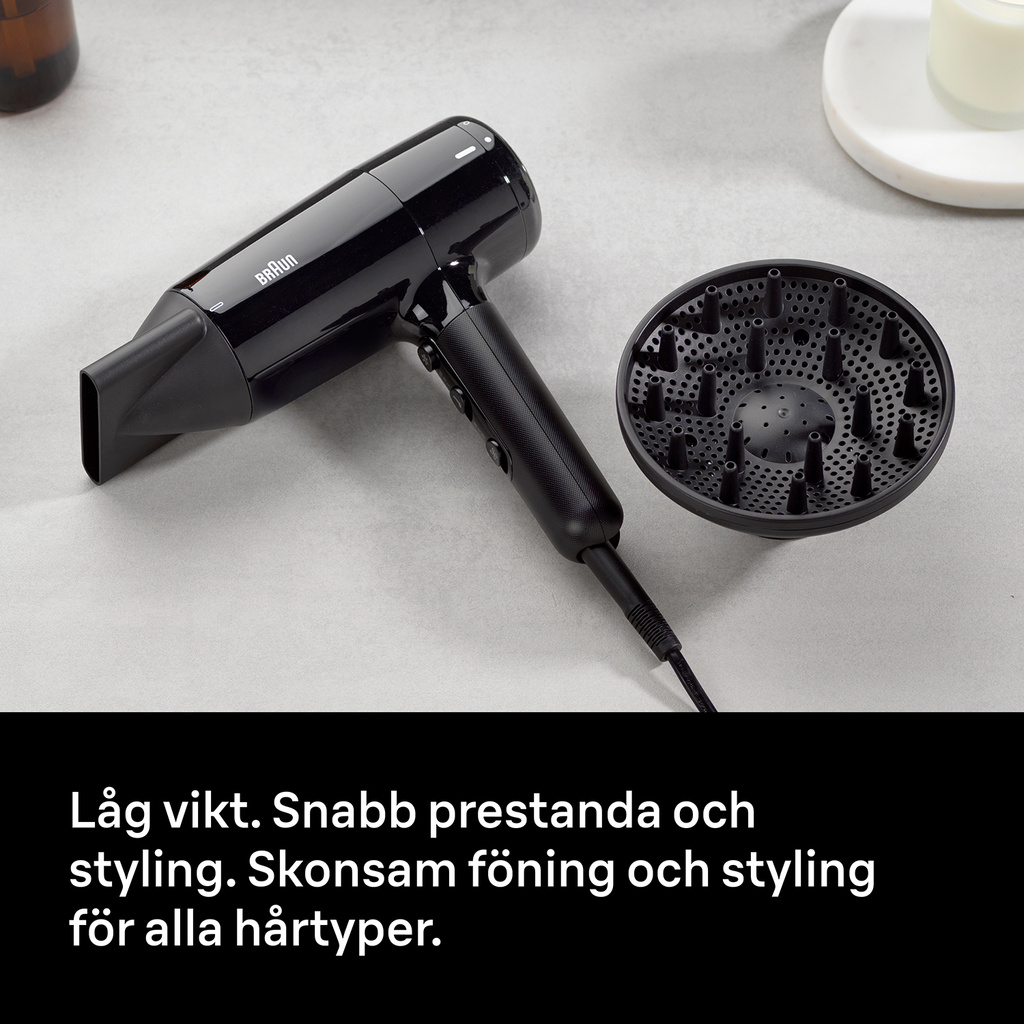 Hårfön 2100W 3värme & 2hastighetslägen + 2 tillbehör