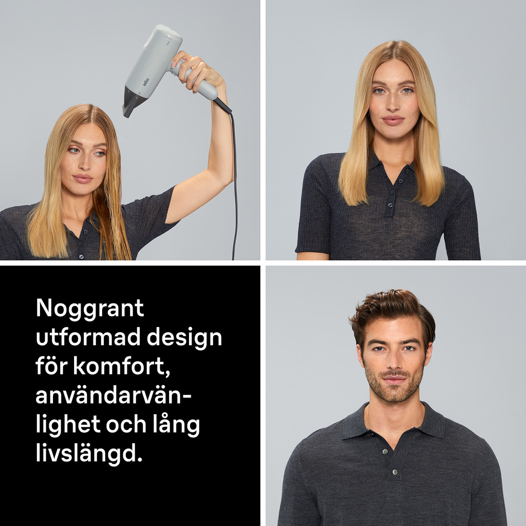 Hårfön 2100W 3värme & 2hastighetslägen + 2 tillbehör