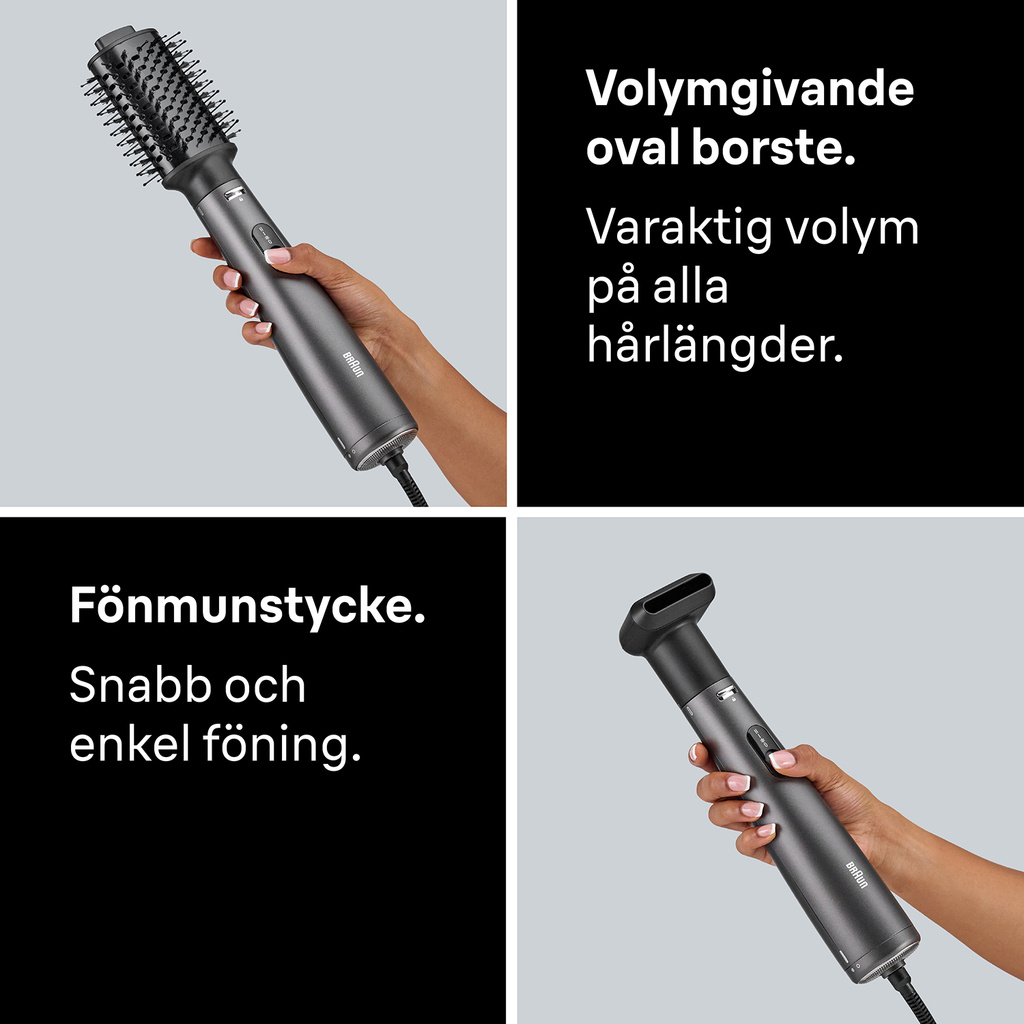 Air Styler IONTEC 800W 2 kombinerade värme-/hastighetslägen + 2 tillbehör