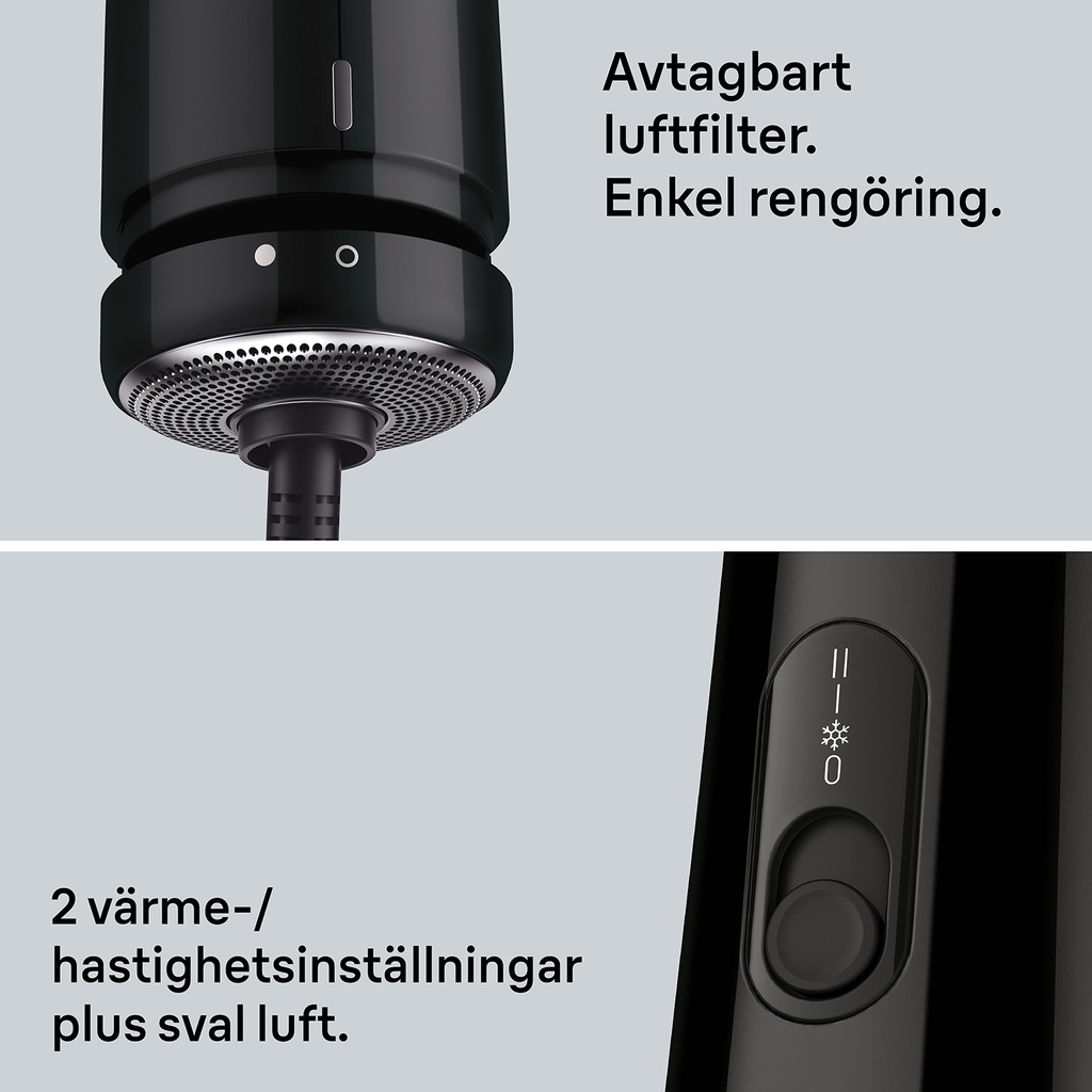 Air Styler IONTEC 700W 2 kombinerade värme-/hastighetslägen + 2 tillbehör