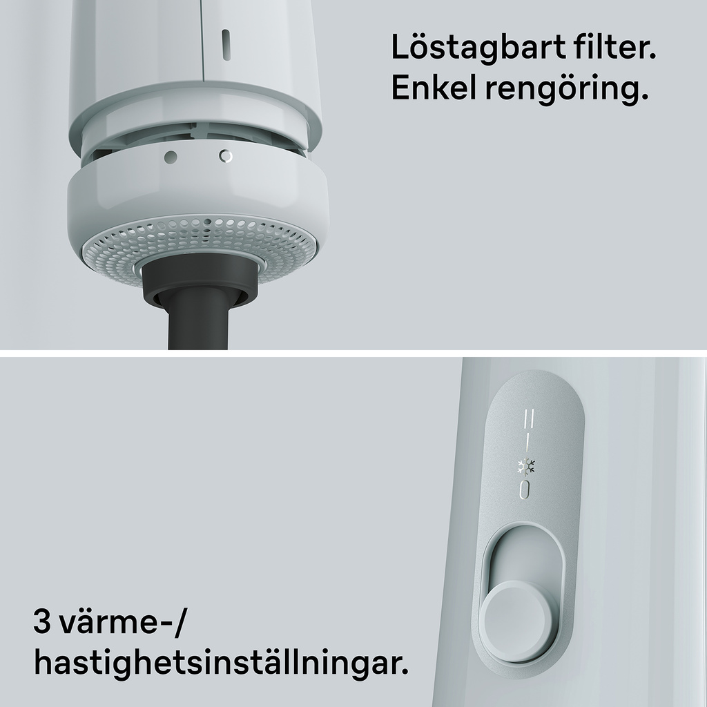 Air Styler COMPACT 300W 3 kombinerade värme-/hastighetslägen + 2 tillbehör