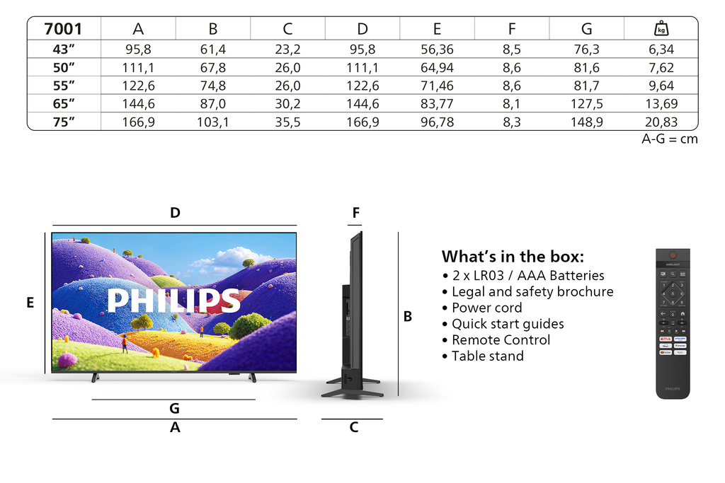 TV 50" 4K UHD Titan OS 50PUS7001 Svart