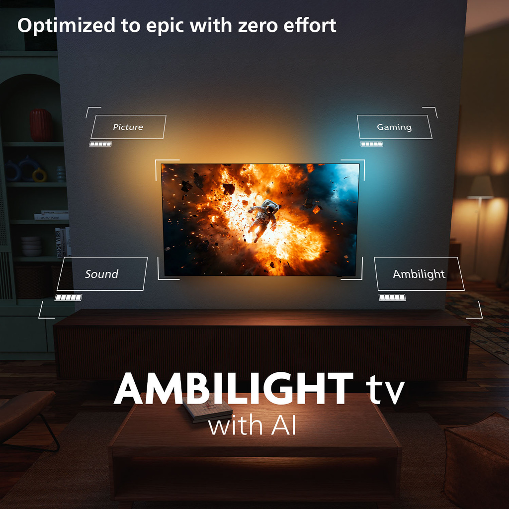 TV 55" 4K UHD Titan OS Ambilight 55PUS8001 Svart