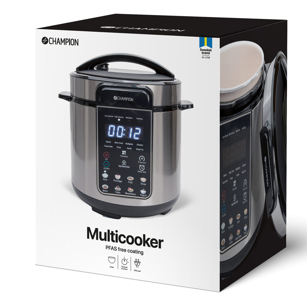 Multi Cooker/Pressure Cooker Ceramic 16-in-1 6L 1000W PC600