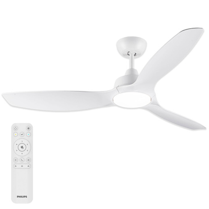Olas Takfläktslampa Ø132 cm Justerbart vitt ljus Vit