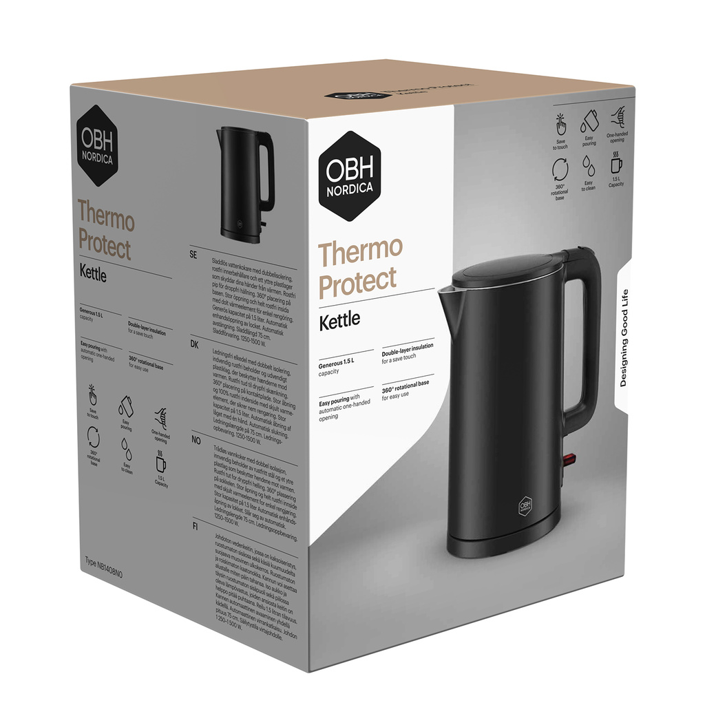 Thermo Protect kettle 1,5 L black