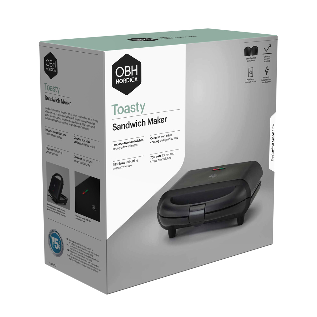 Smörgåsgrill Toasty 700 W Svart
