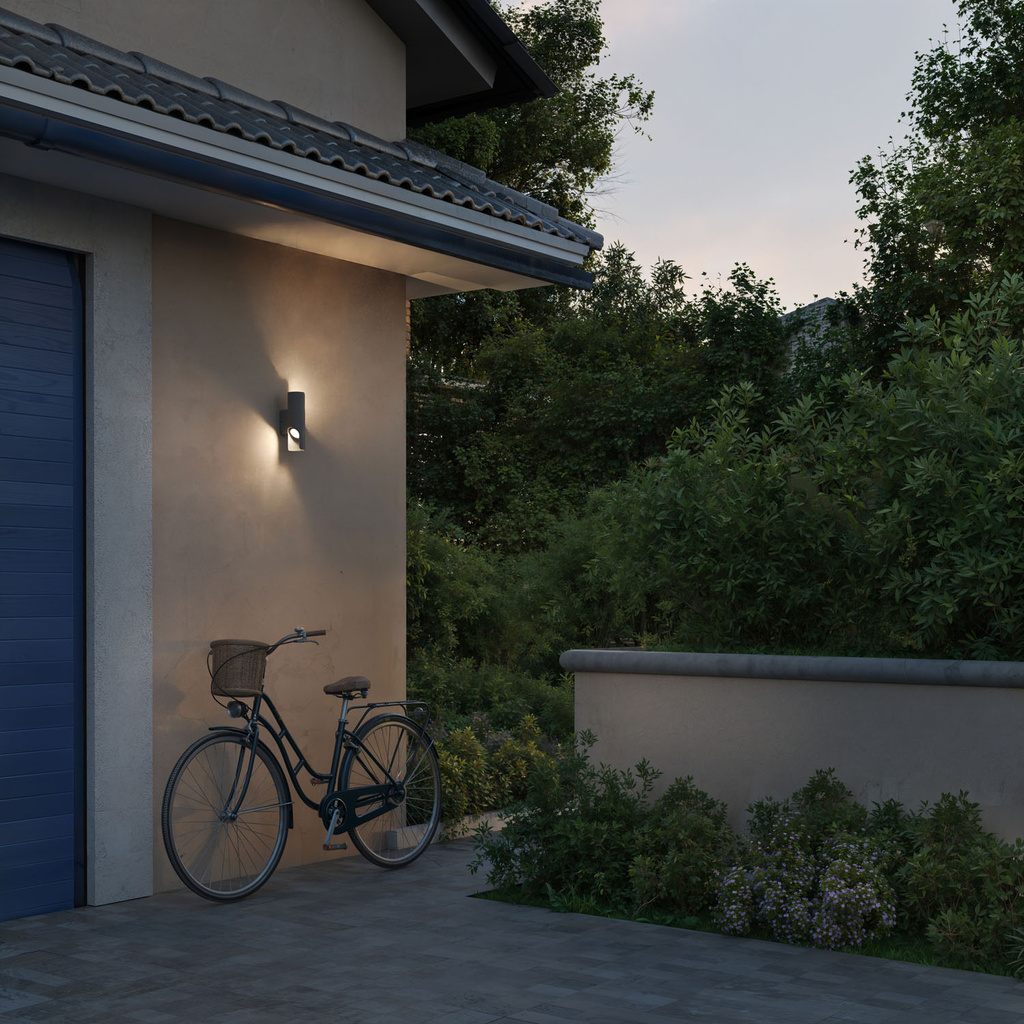 Fira Vägglampa Up-/Downlight 800lm Ultra Efficient Antracit