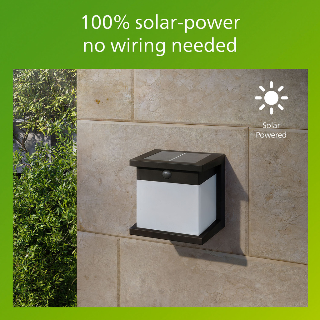 Diara Vägglampa Solcell IR-sensor LED 400/10lm Svart