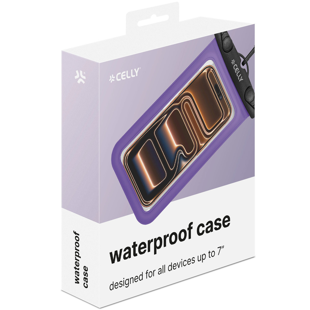Vattentät bag IPX8 max 7" Splashbag Lila