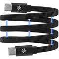 USB-C Kabel 60W Magnetisk Flätad Flat 1m Svart