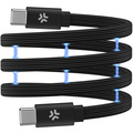 USB-C Kabel 60W Magnetisk Flätad Flat 2m Svart