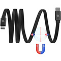 USB-C Kabel 60W Magnetisk Flätad Flat 2m Svart
