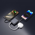 Powerbank 10.000 mAh 22,5W PD Integrerad kabel Svart