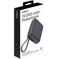 Powerbank 10.000 mAh 22,5W PD Integrerad kabel Svart