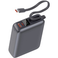 Powerbank 20.000 mAh 45W PD Integrerad kabel Svart