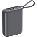 Powerbank 20.000 mAh 45W PD Integrerad kabel Svart