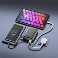 Powerbank 20.000 mAh 45W PD Integrerad kabel Svart