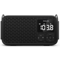 Vevradio IP55 Solcell Batteri Nödlarm Svart