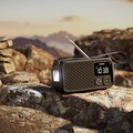 Vevradio IP55 Solcell Batteri Nödlarm Svart