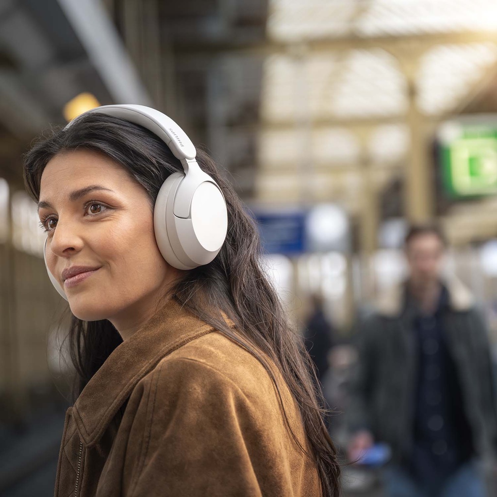 Hörlurar Over-ear Bluetooth + kabel ANC 80h speltid Hi-res App GRS Vit