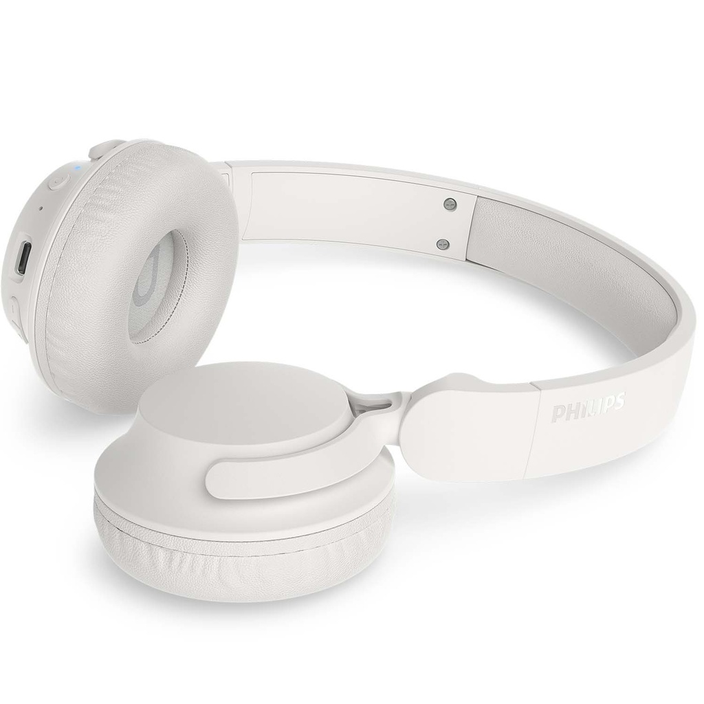 Hörlurar On-ear Bluetooth ANC,0H speltid App GRS Vit