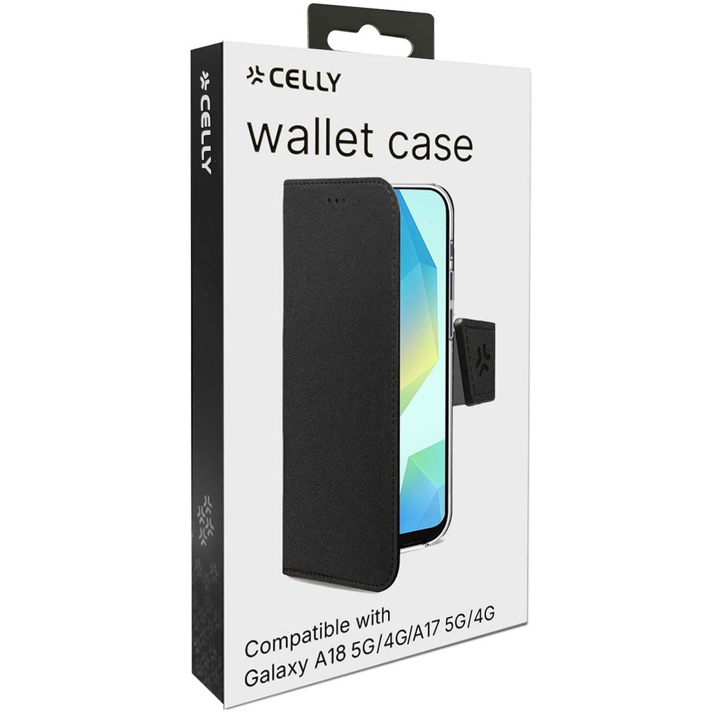 Wally Wallet Case Galaxy A18 5G/4G / A17 5G/4G/Entprise ed. Svart