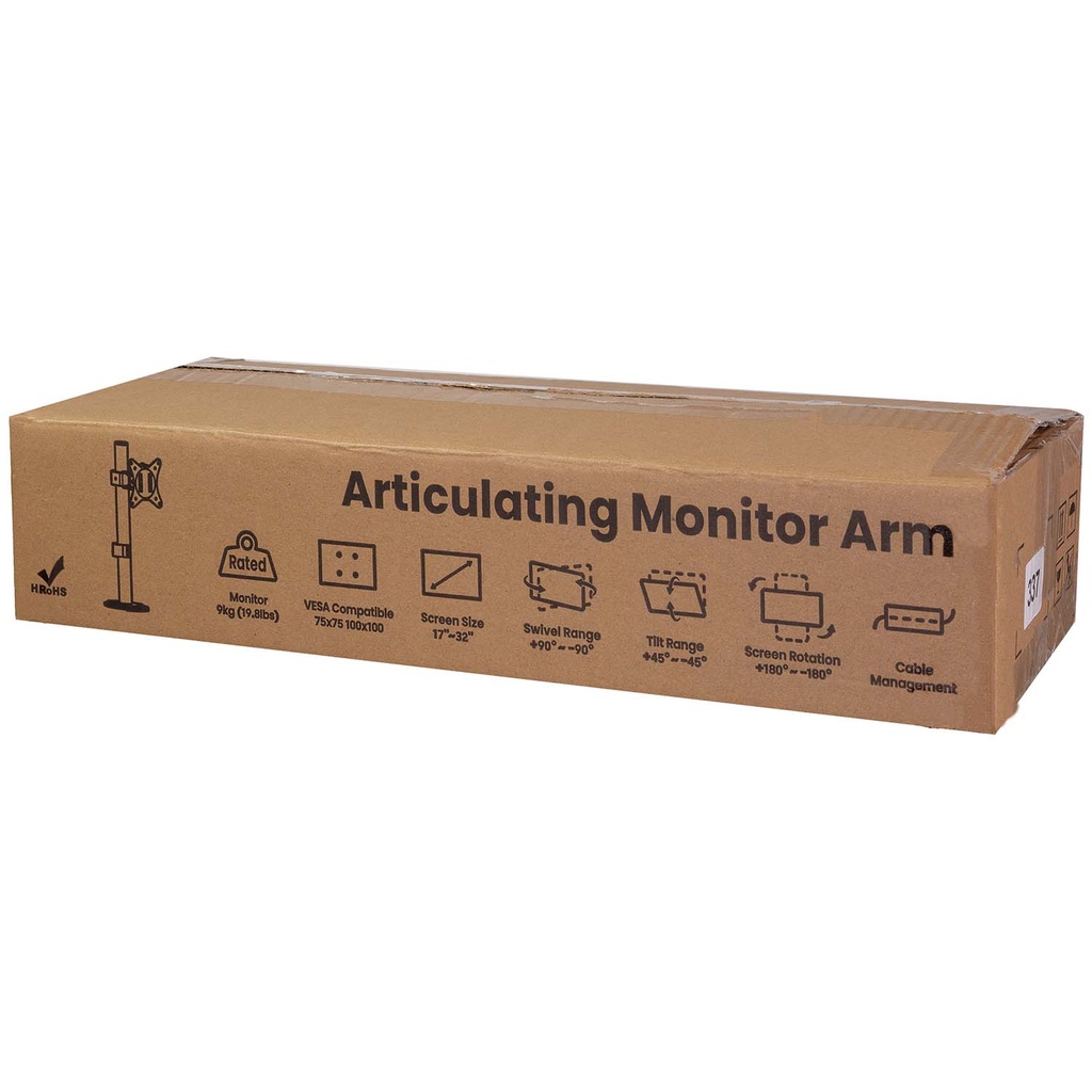 Monitorfäste 17-32" 65mm Kort Svart