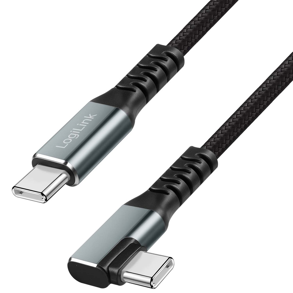 USB-C to USB-C Cable Angled Braided 100W 4K 0.5m