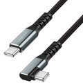 USB-C till USB-C Kabel Vinklad Flätad 100W 4K 1m