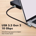USB-C till USB-C Kabel Vinklad Flätad 100W 4K 2m