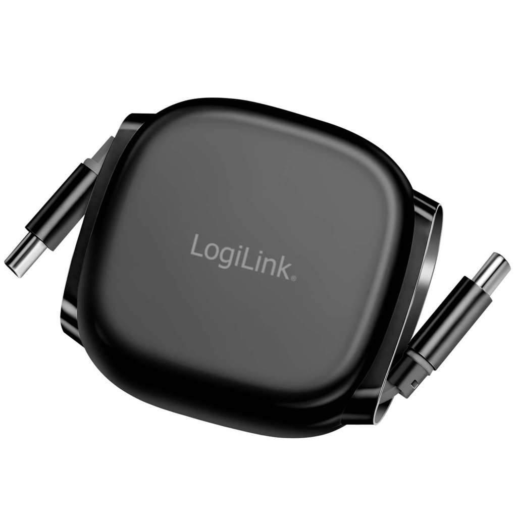 USB-C-kabel Utdragbar 60W 1m Svart