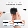 USB-C-kabel Utdragbar 60W 1m Svart